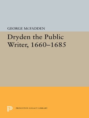 cover image of Dryden the Public Writer, 1660-1685